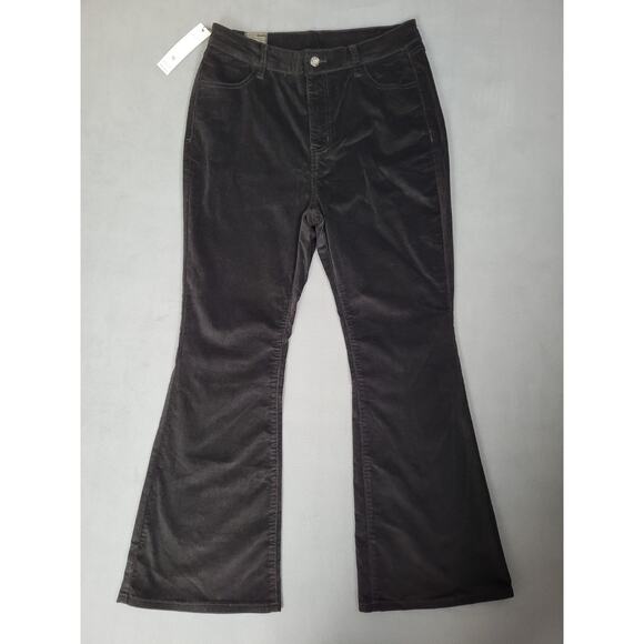 Qazel Vorrlon Womens Corduroy Pants High Waist Flare Wide Leg Pockets Size 16 - Picture 2 of 8